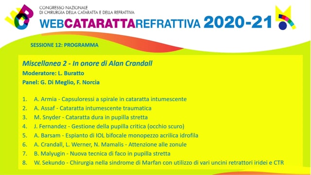 WCR 2020 – In onore di A. Crandall – Casi clinici vari