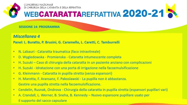 WCR 2021 – Miscellanea 4 – Vari casi clinici di chirurgia della cataratta