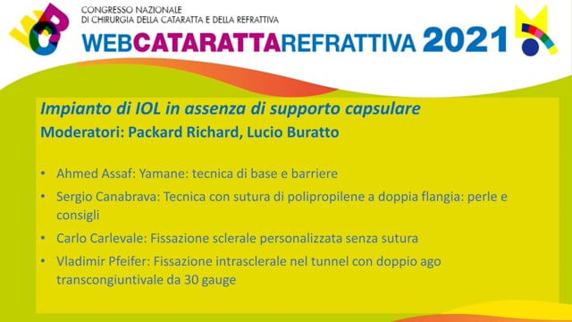 WCR 2021 – Impianto di IOL in assenza di supporto capsulare