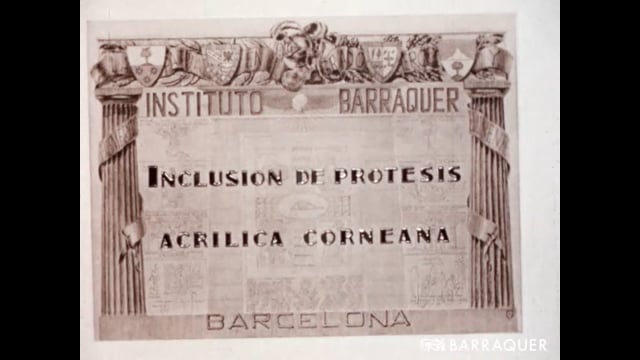 032 Inclusión de prótesis acrílica corneana-Prof. Joaquín Barraquer-1957- Barcelona