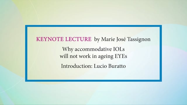 Keynote lecture: Why accomodating IOLs will not work in ageing eyes?