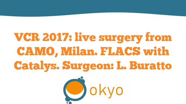 VCR 2017 – Live Surgery from CAMO, Milan. FLACS with Catalys – L. Buratto