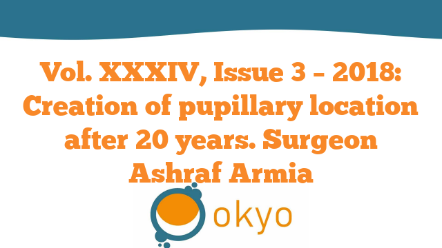 VJCRS – Creation of pupillary location after 20 years – A. Armia