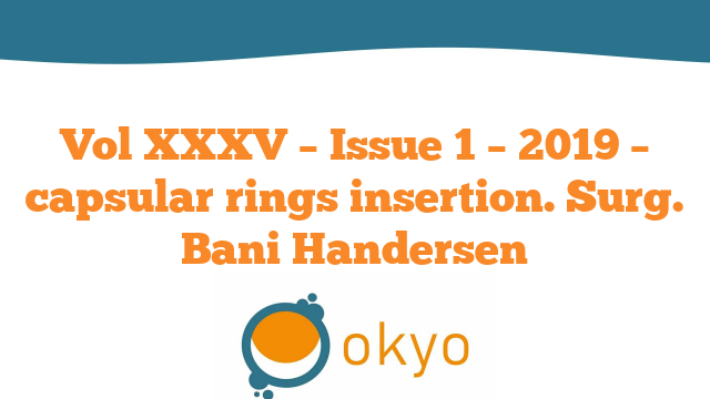 VJCRS – Capsular rings insertion- B. Handersen